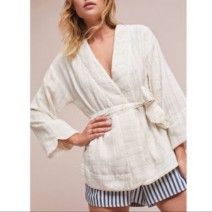 Anthropologie Hei Hei Mettalic Stripe Kimono